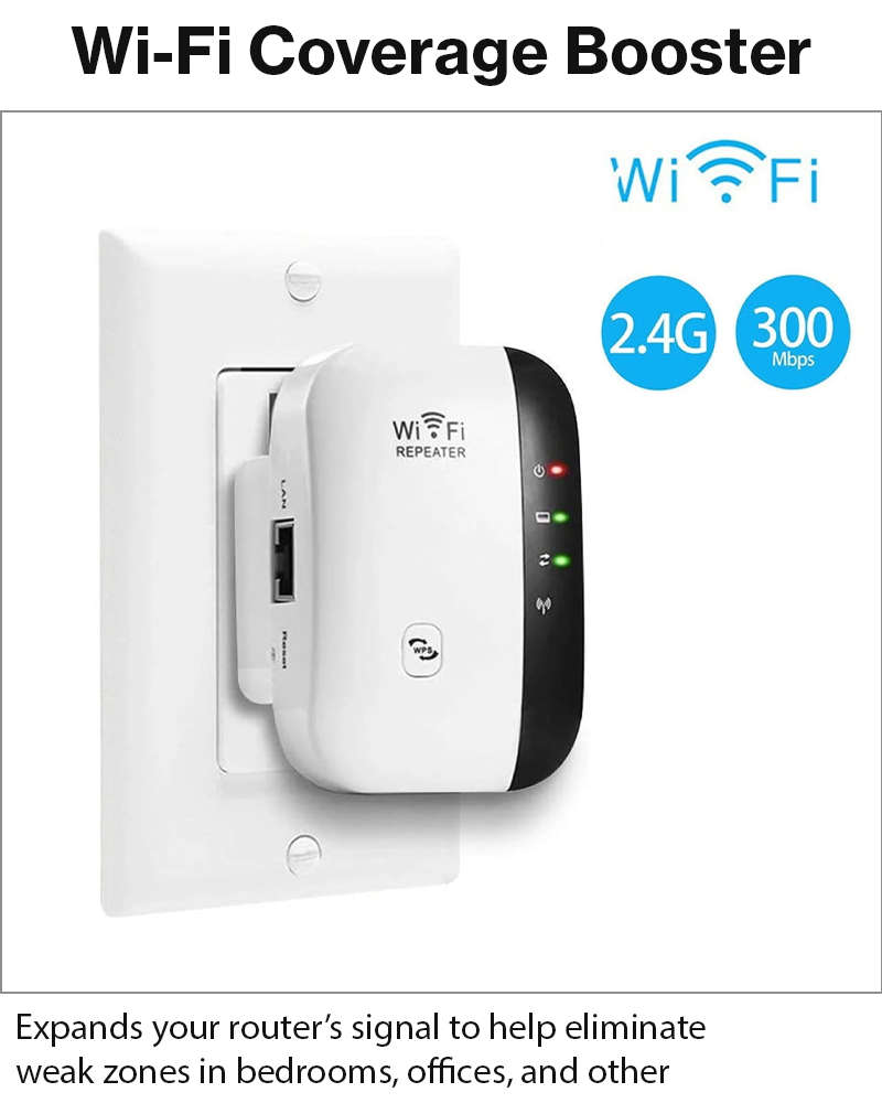 Wireless Wi-Fi Range Extender 2.4GHz 300Mbps Repeater with Ethernet Port EU Plug 802.11b/g/n Sign...