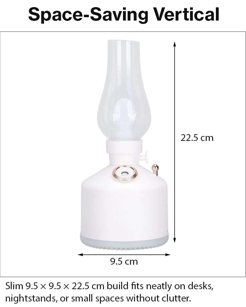 Ultrasonic Air Humidifier with Night Lamp, Aromatherapy, 280 ml Tank, USB-C Rechargeable 1200 mAh...