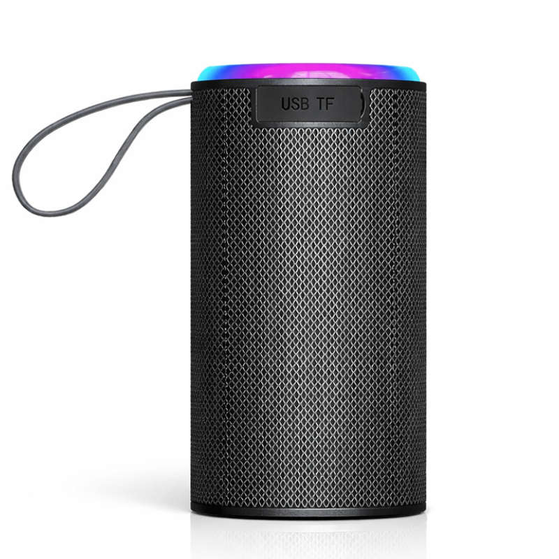 Wireless Bluetooth Speaker  Grey 5W RGB Light Portable TF USB Playback 1200mAh USB