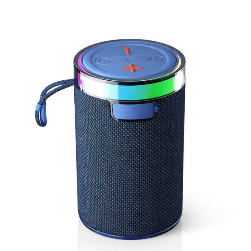 Wireless Bluetooth Speaker  Blue 5W RGB Light Portable TF USB Playback 1200mAh USB-C