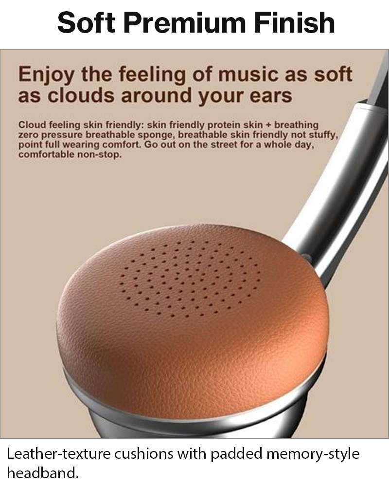 Bluetooth 5.4 Wireless On-Ear Headphones with Type-C