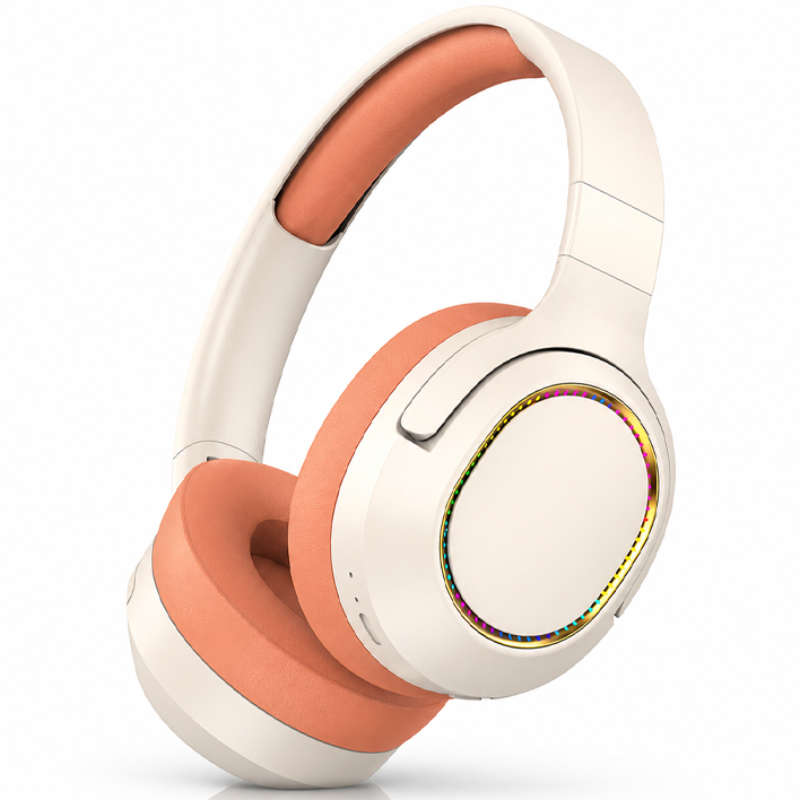 Wireless Foldable Noise Reduction Headphones with 40mm Speakers, Type-C Charging, 10m PinkOrange