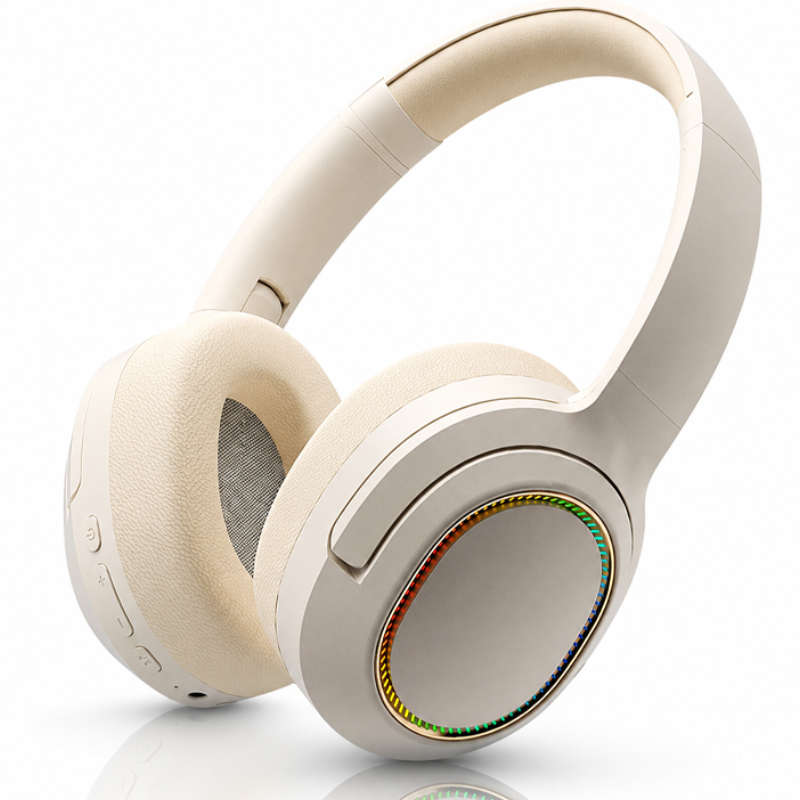 Wireless Foldable Noise Reduction Headphones with 40mm Speakers, Type-C Charging, 10m Beige