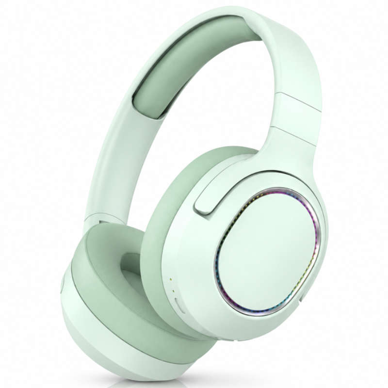 Wireless Foldable Noise Reduction Headphones with 40mm Speakers, Type-C Charging, 10m Range,Green