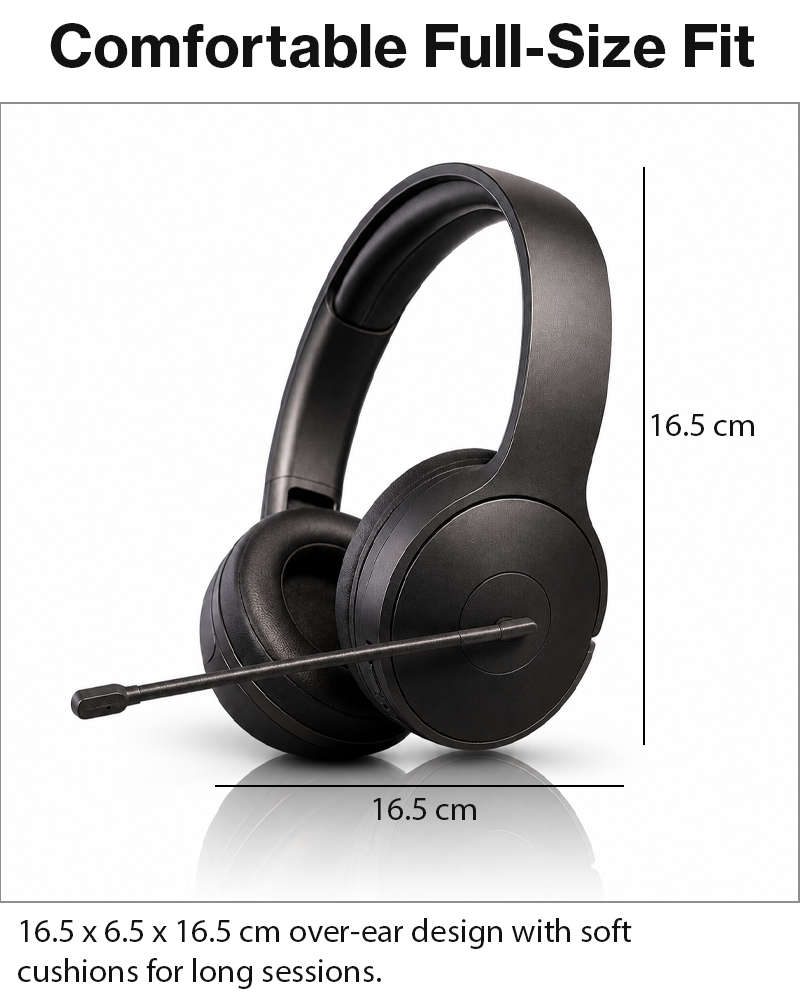Over-Ear Gaming Headset with Boom Mic, 40 mm Drivers and 3.5 mm Multi-Platform Compatibility Black