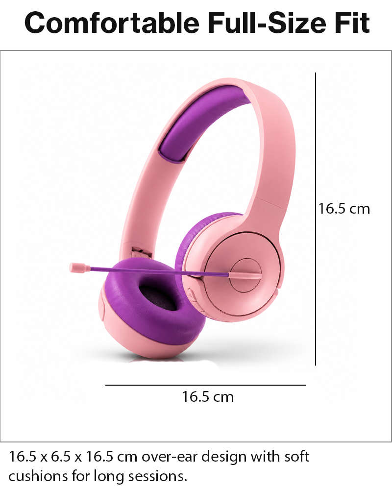 Over-Ear Gaming Headset with Boom Mic, 40 mm Drivers and 3.5 mm Multi-Platform Compatibility Pink