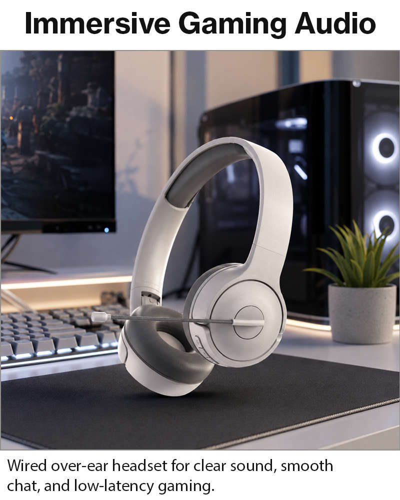 Over-Ear Gaming Headset with Boom Mic, 40 mm Drivers and 3.5 mm Multi-Platform Compatibility
