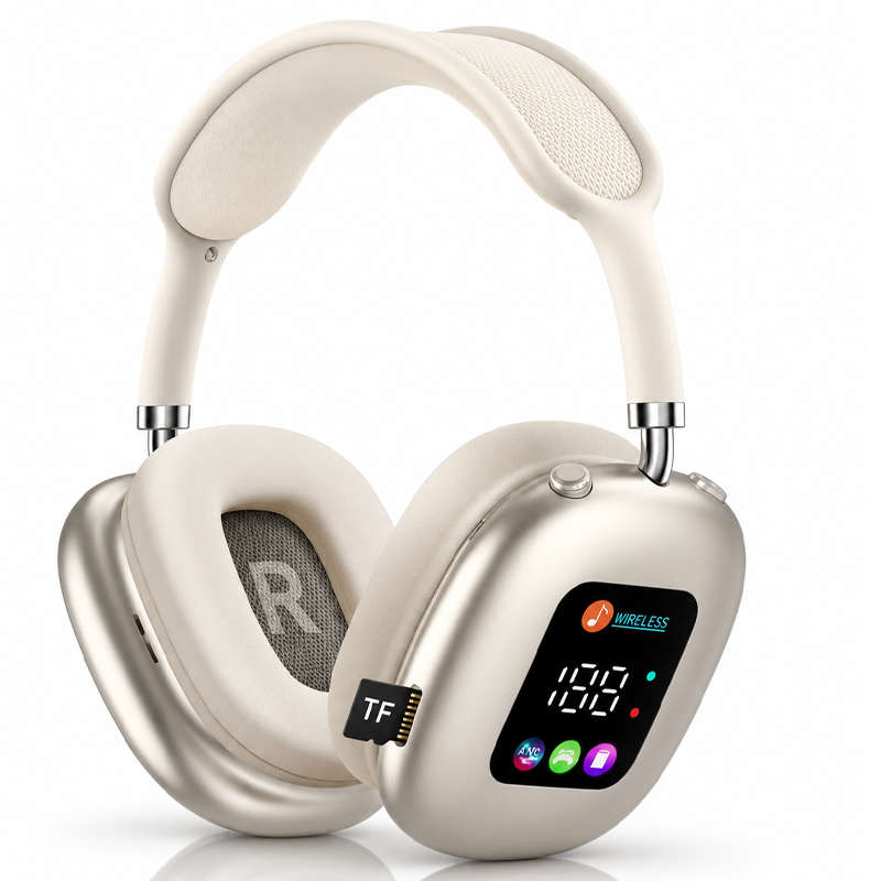 Wireless Bluetooth Over-Ear Headphones Black Bluetooth 5.4 Low Latency 10m Range Beige
