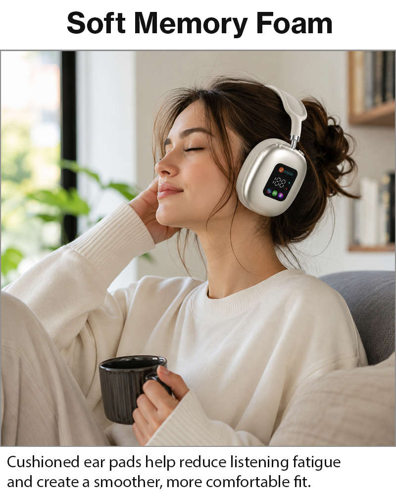 Wireless Bluetooth Over-Ear Headphones Black Bluetooth 5.4 Low Latency 10m Range Beige