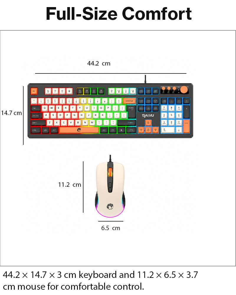Wired Gaming Keyboard Mouse Combo with Mousepad, RGB Backlit, Volume Knob, Multimedia Keys, USB f...