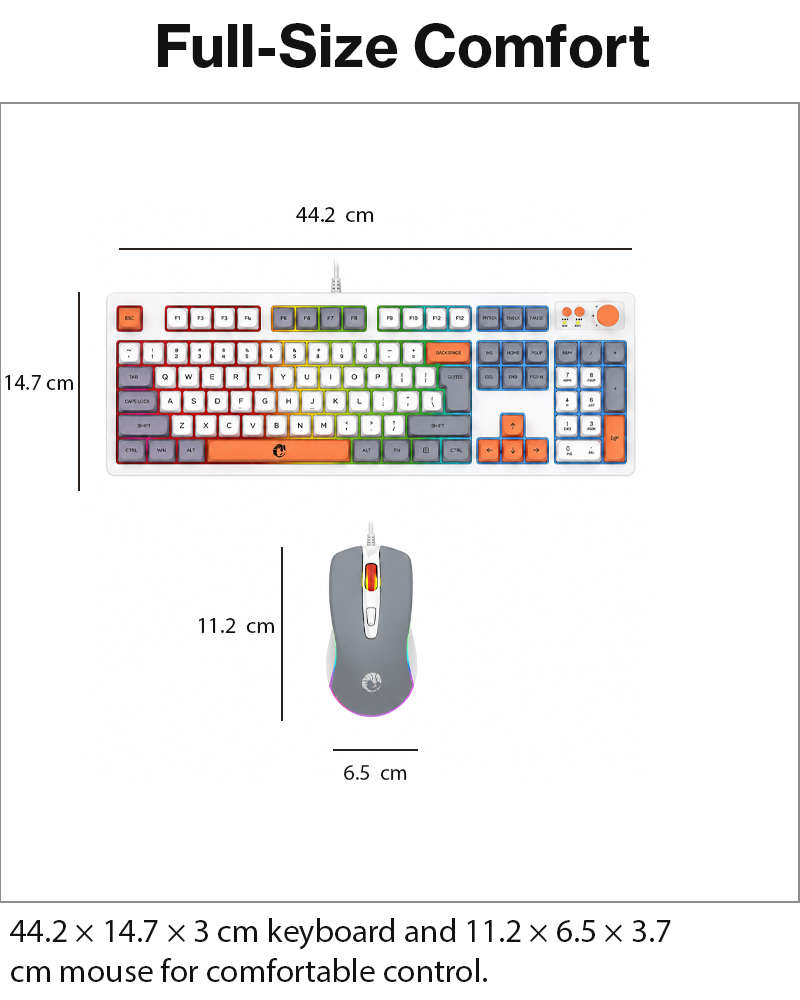 Wired Gaming Keyboard Mouse Combo with Mousepad, RGB Backlit, Volume Knob, Multimedia Keys, USB f...