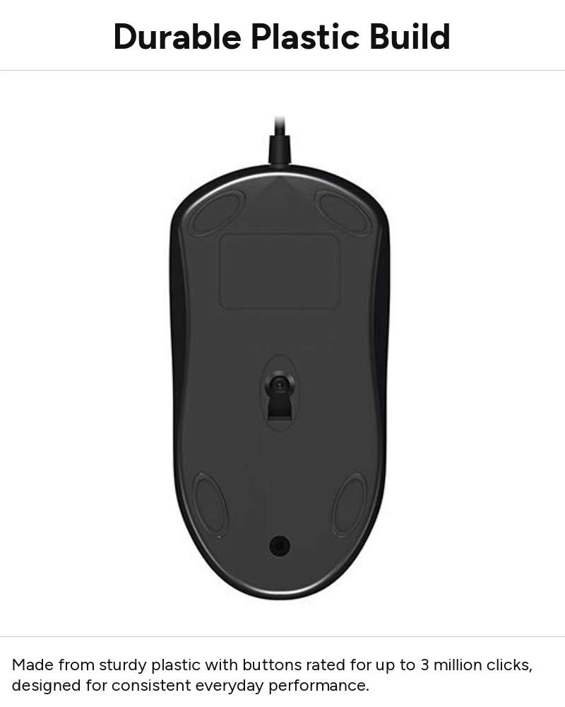 USB Wired Optical Mouse 3-Button 1000 DPI Computer Mouse with 1.2 m Cable