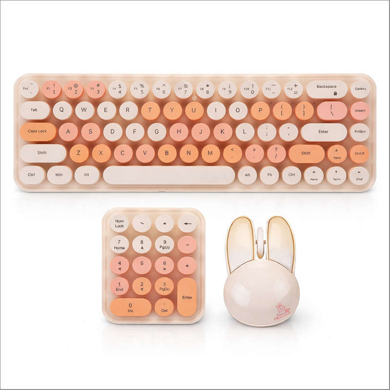 3-in-1 2.4GHz Wireless Keyboard, Numeric Keypad & Mouse Combo, Plug & Play, Battery Powered