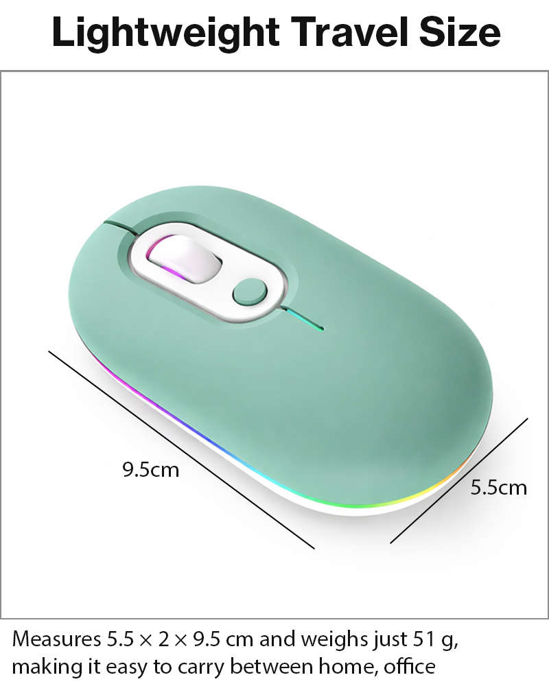 Rechargeable Wireless LED Mouse 450mAh Battery Silent Click Optical 2.4GHz USB