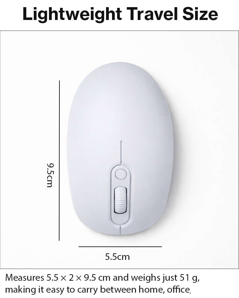 Rechargeable Wireless LED Mouse 450mAh Battery Silent Click Optical 2.4GHz USB