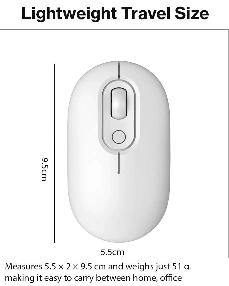 Rechargeable Wireless LED Mouse 450mAh Battery Silent Click Optical 2.4GHz USB