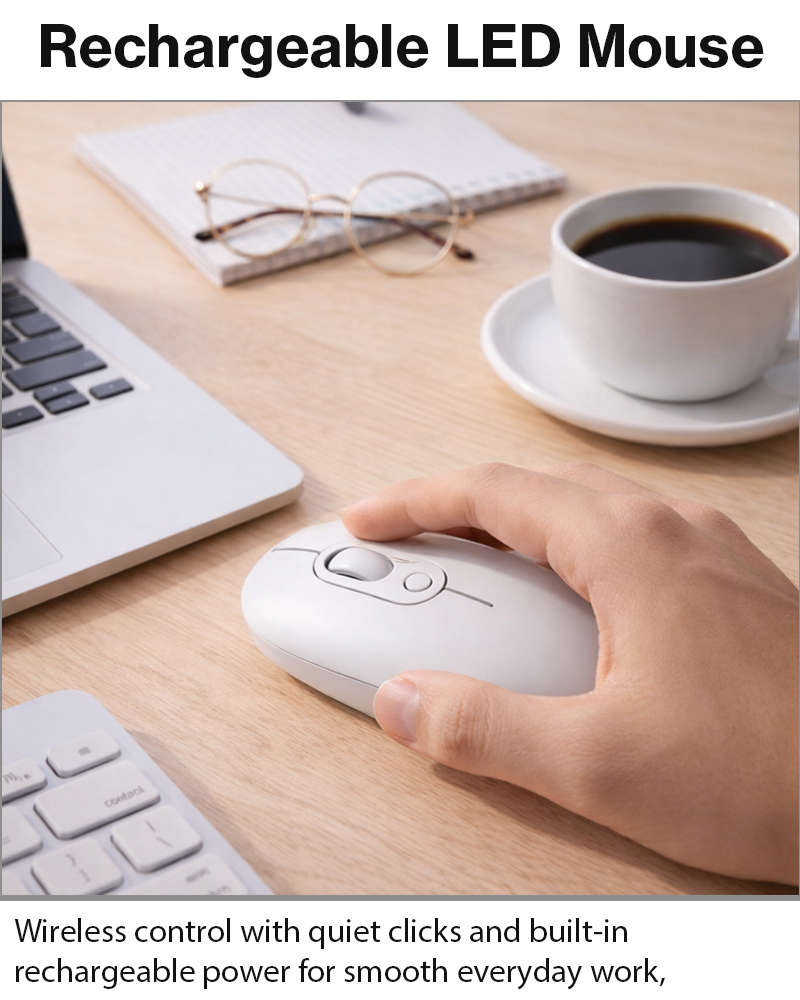 Rechargeable Wireless LED Mouse 450mAh Battery Silent Click Optical 2.4GHz USB