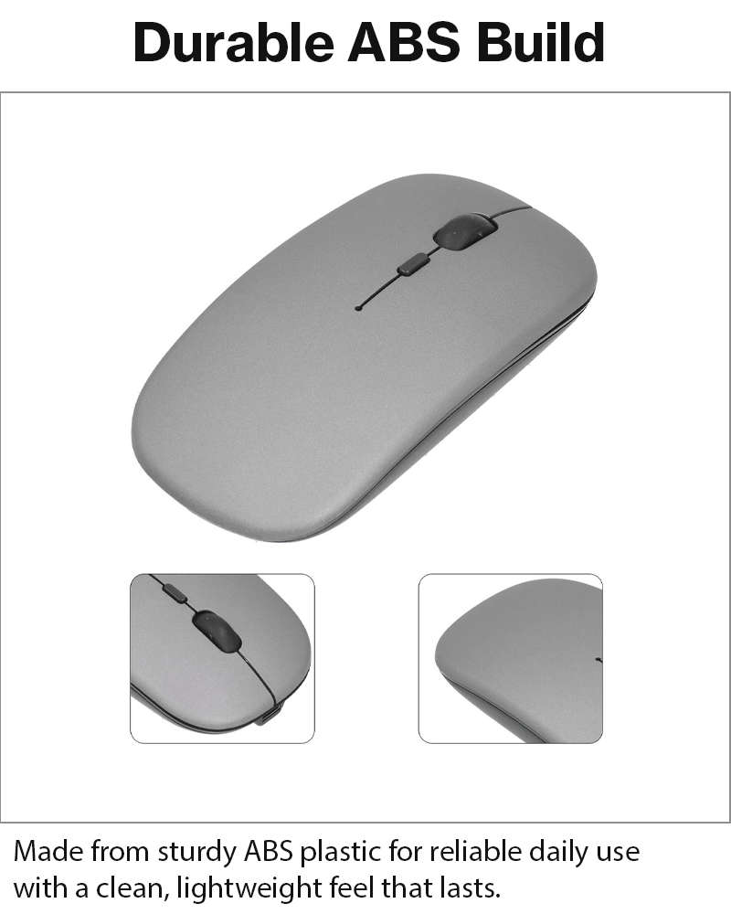 Wireless Mouse 1600 DPI  Bluetooth 5.0 2.4GHz Dual Mode  Matte Grey