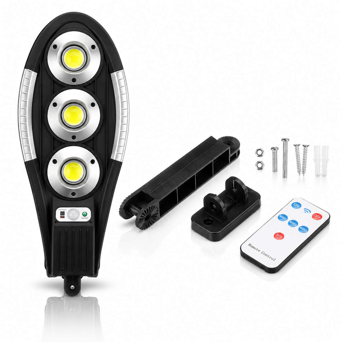 Solar Induction Street Lamp with Remote Control, Motion Sensor, 5 m Detection, ABS Plastic, 5.5 V...