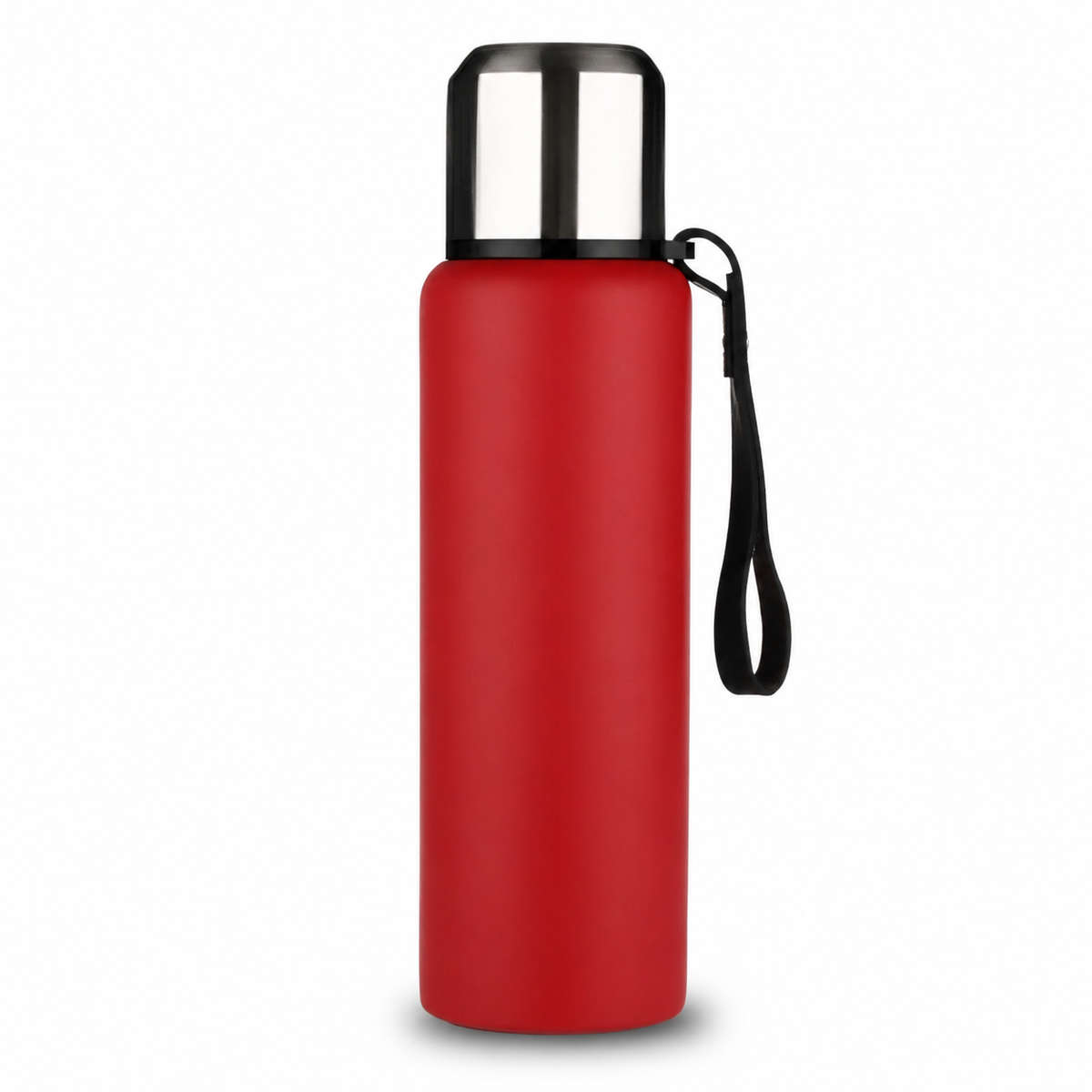Stainless Steel Red Insulated Vacuum Bottle Double Wall Thermal Flask for Hot and Cold Drinks