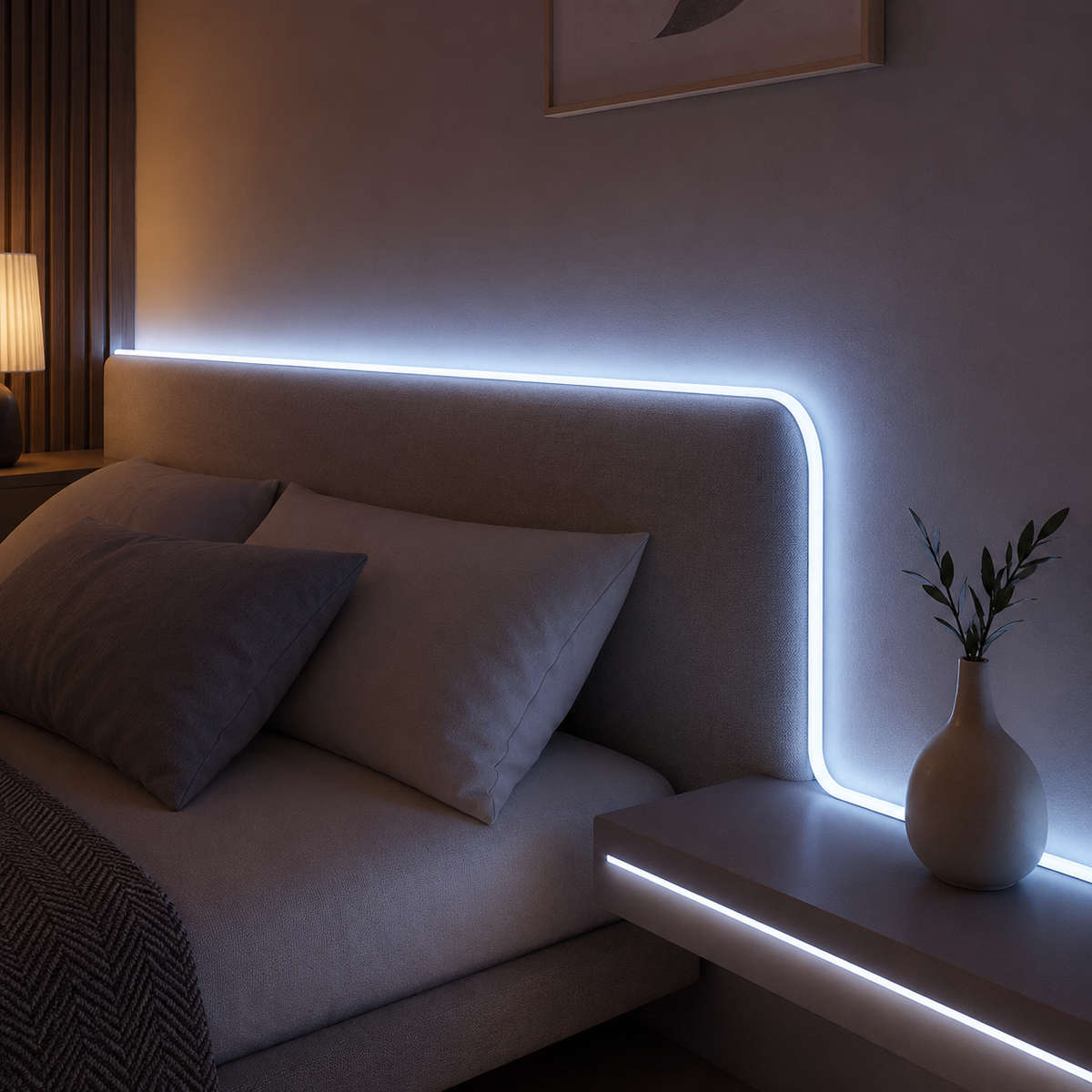 5 m Neon Flexible LED Strip Light,White Silicone Rope Light, 5 V USB RGB Decorative Accent