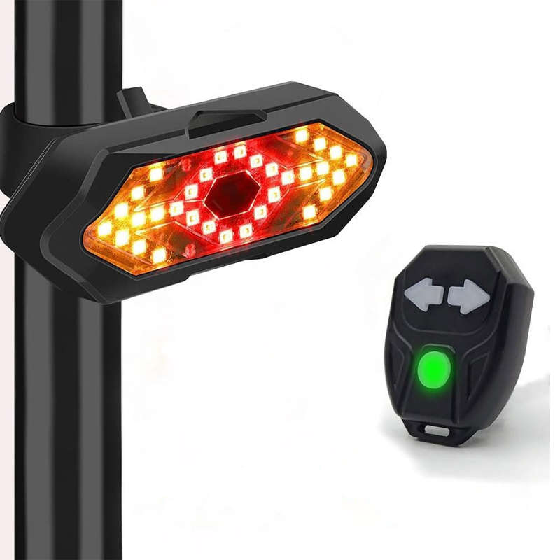 Wireless Remote Control Bike Turn Signal Light  USB Rechargeable LED Indicators with Handlebar...