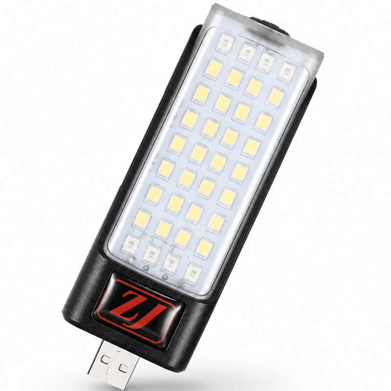 Portable USB Rechargeable LED Flashlight with Digital Battery Display, Red Warning Light & Clip-O...