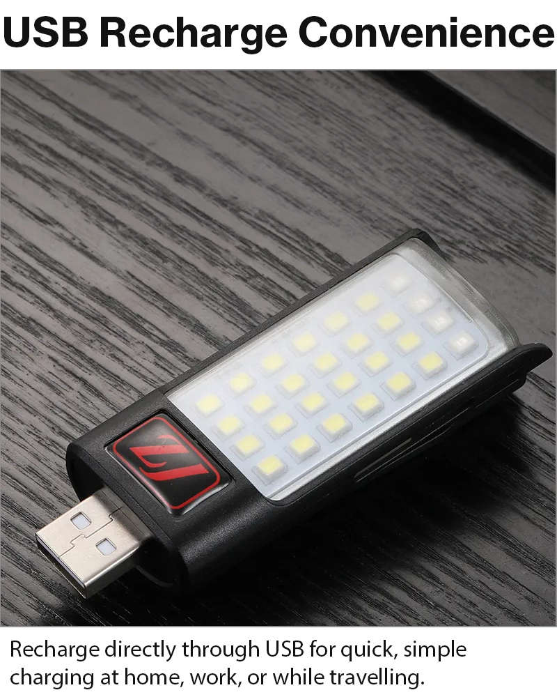 Portable USB Rechargeable LED Flashlight with Digital Battery Display, Red Warning Light & Clip-O...