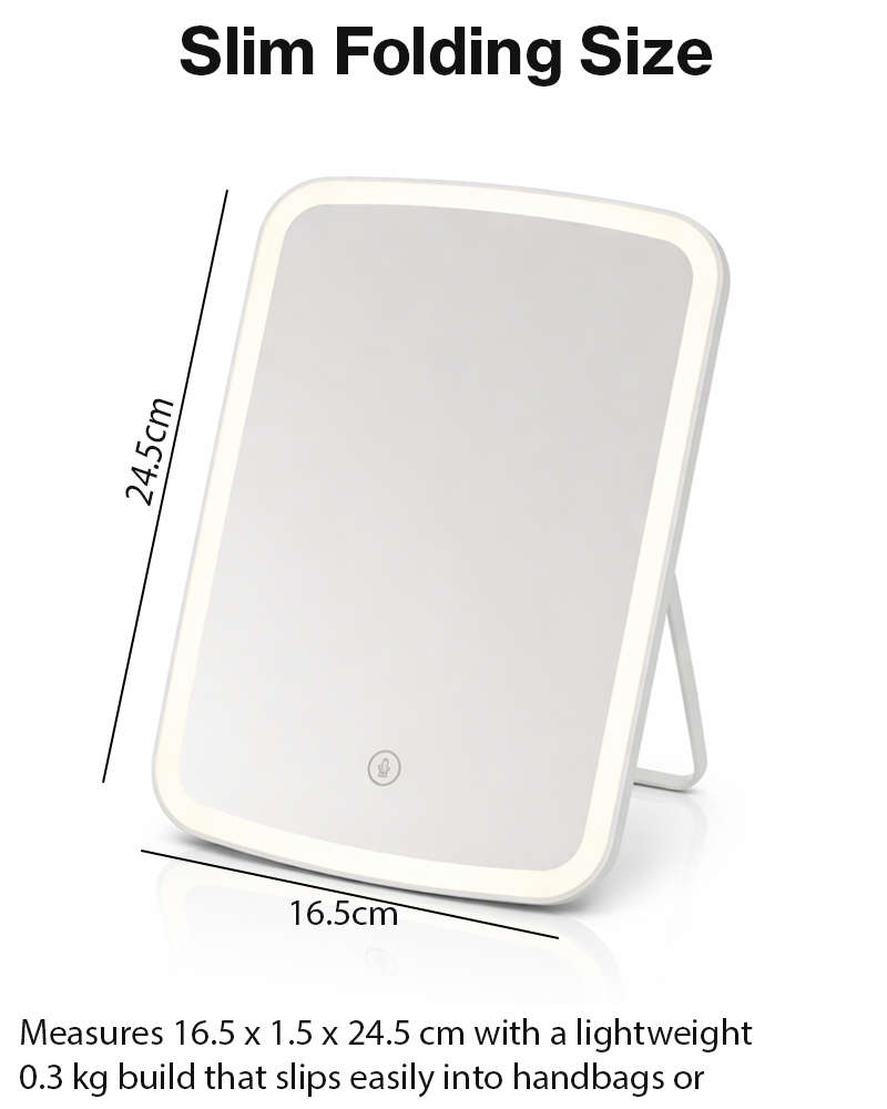 Portable LED Travel Makeup Mirror | 3 Modes Rechargeable