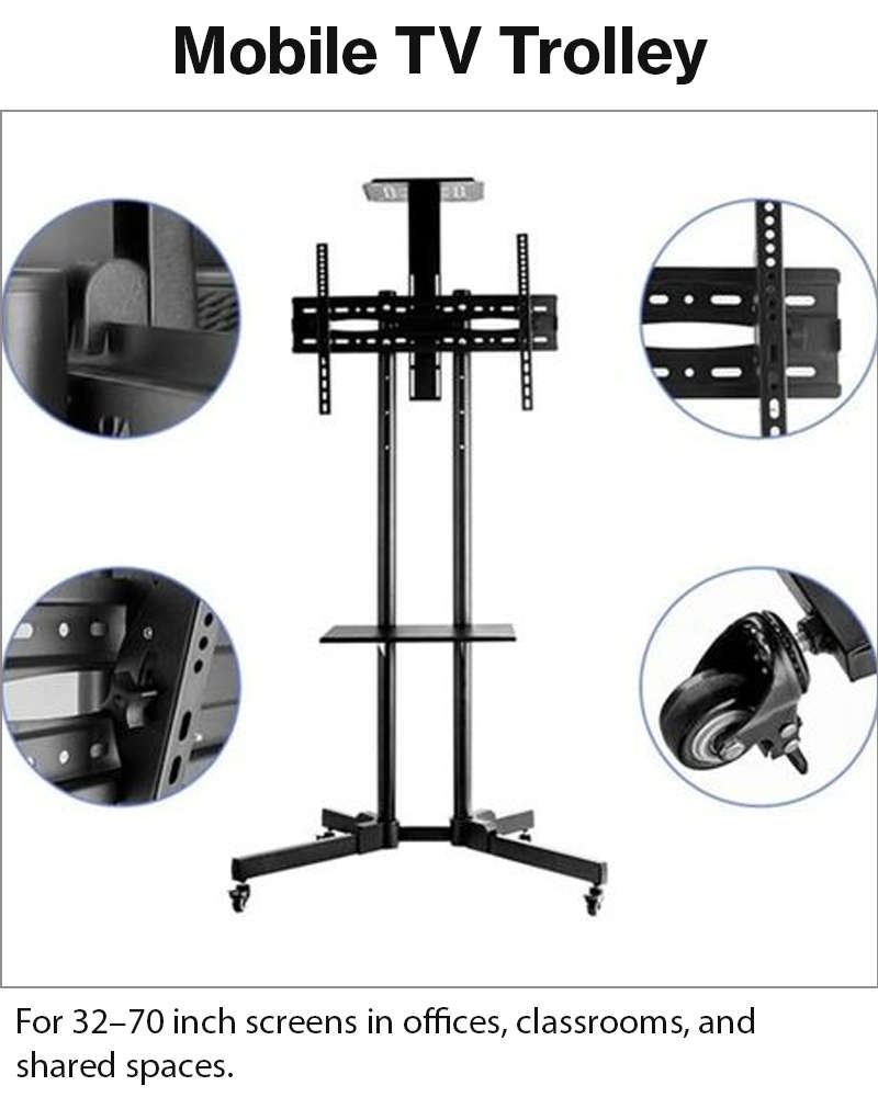 Mobile TV Trolley Stand with Wheels