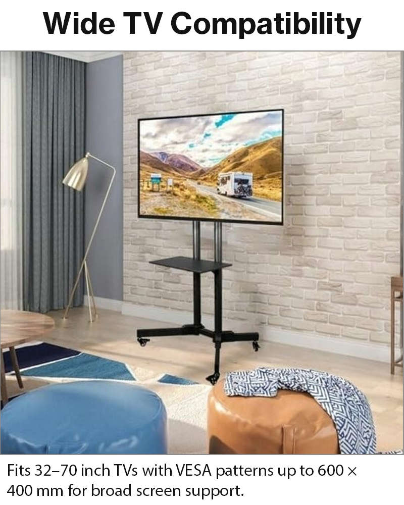 Mobile TV Trolley Stand with Wheels