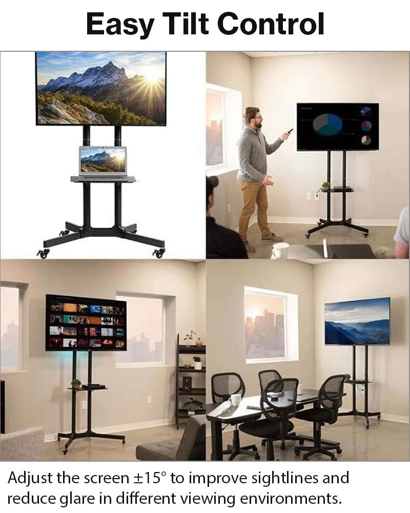 Mobile TV Trolley Stand with Wheels
