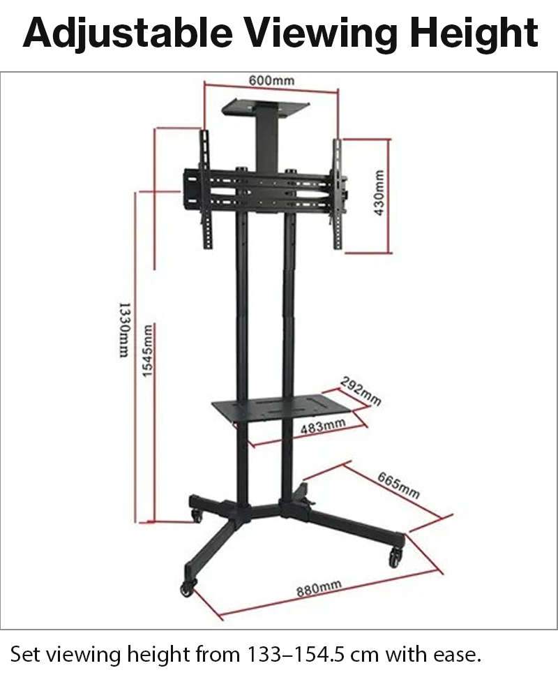Mobile TV Trolley Stand with Wheels