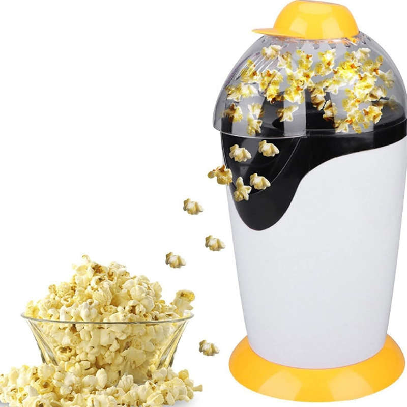 1200W Hot Air Popcorn Maker 230V EU Plug, 2.5L Capacity, Oil-Free, ABS, White & Yellow Compact De...