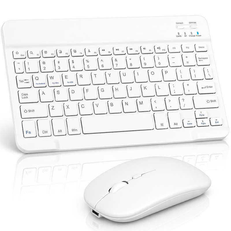 Rechargeable Ultra-Thin Wireless Keyboard and Mouse Set,  USB-C Charging Keyboard for Laptop Tabl...