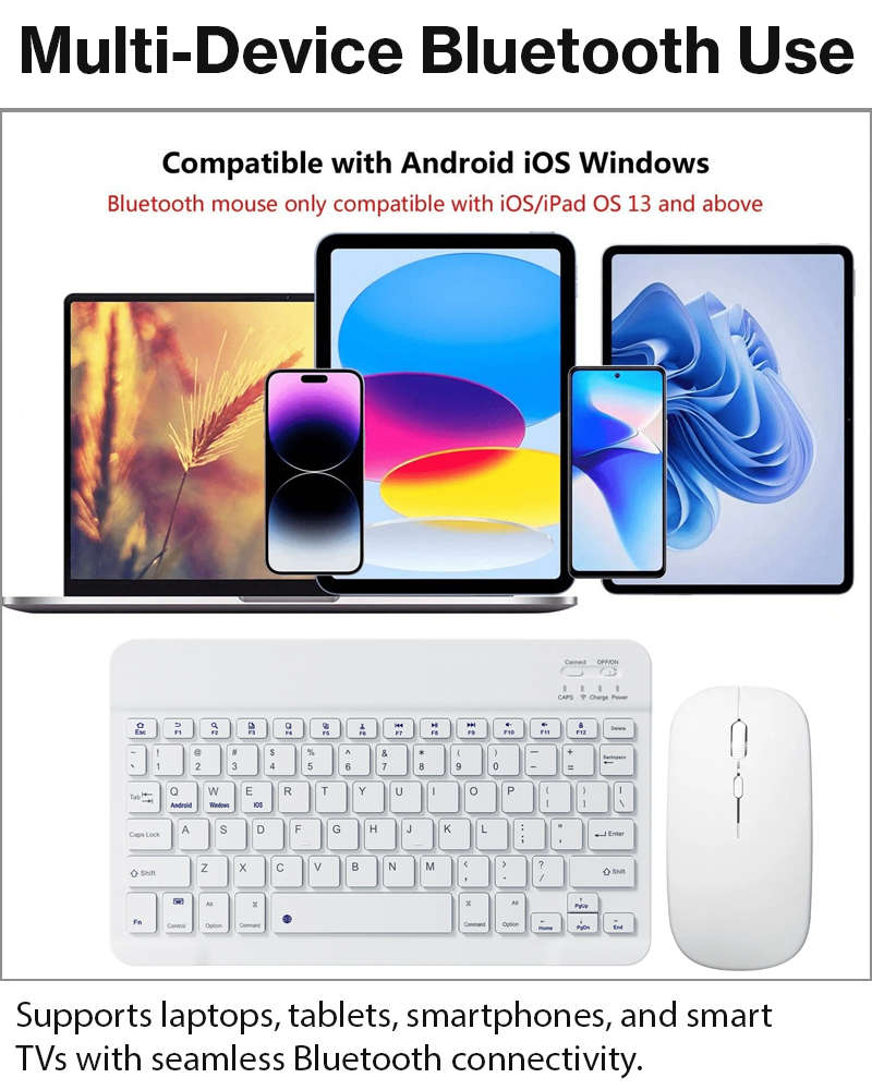 Rechargeable Ultra-Thin Wireless Keyboard and Mouse Set,  USB-C Charging Keyboard for Laptop Tabl...