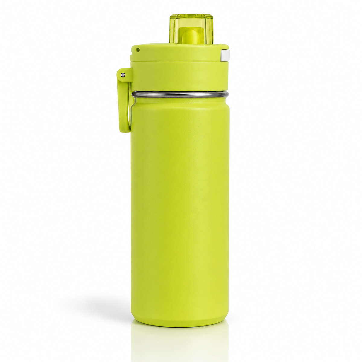600ml Vacuum Sports Water Bottle with Locking Flip Lid Green