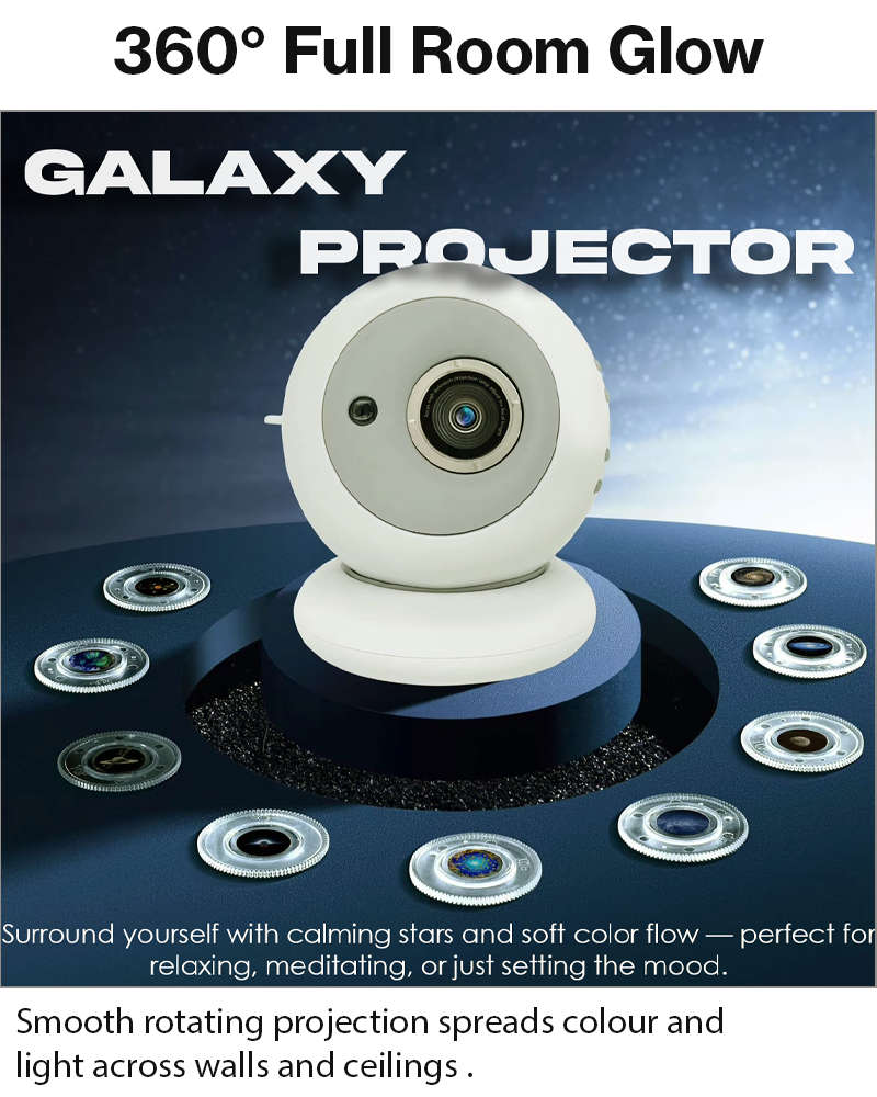 4K Planet Galaxy Star Projector Night Light with 360° Rotation, RGB LED, Touch Control & Dimmabl...