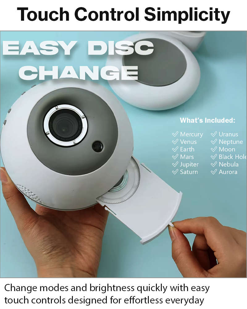 4K Planet Galaxy Star Projector Night Light with 360° Rotation, RGB LED, Touch Control & Dimmabl...