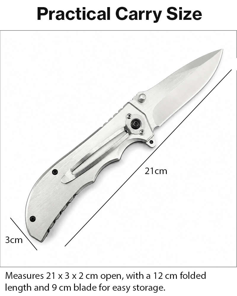 Folding Pocket Knife with Stainless Steel Blade, Aluminum & Wood Handle, Liner Lock EDC Utility K...
