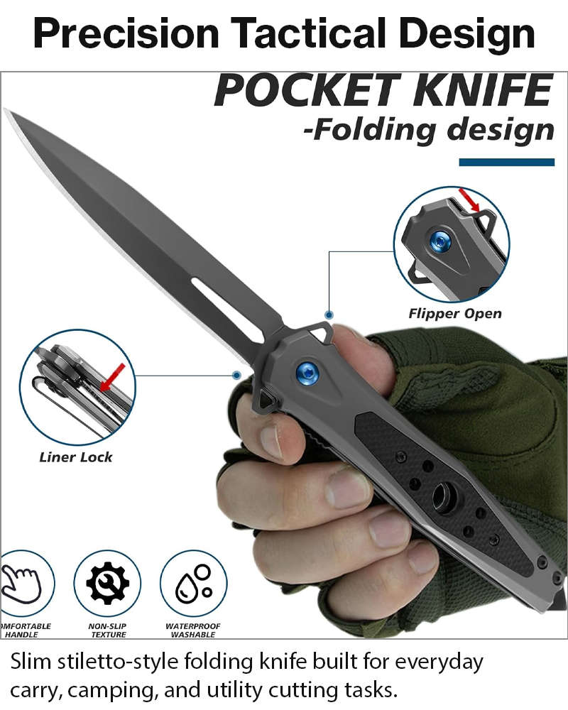 Spring Assisted Folding Pocket Knife with G10 Handle