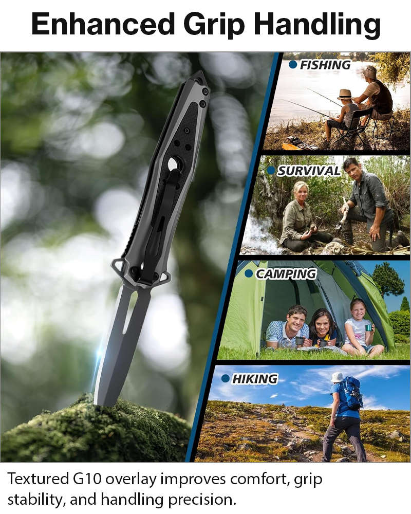 Spring Assisted Folding Pocket Knife with G10 Handle