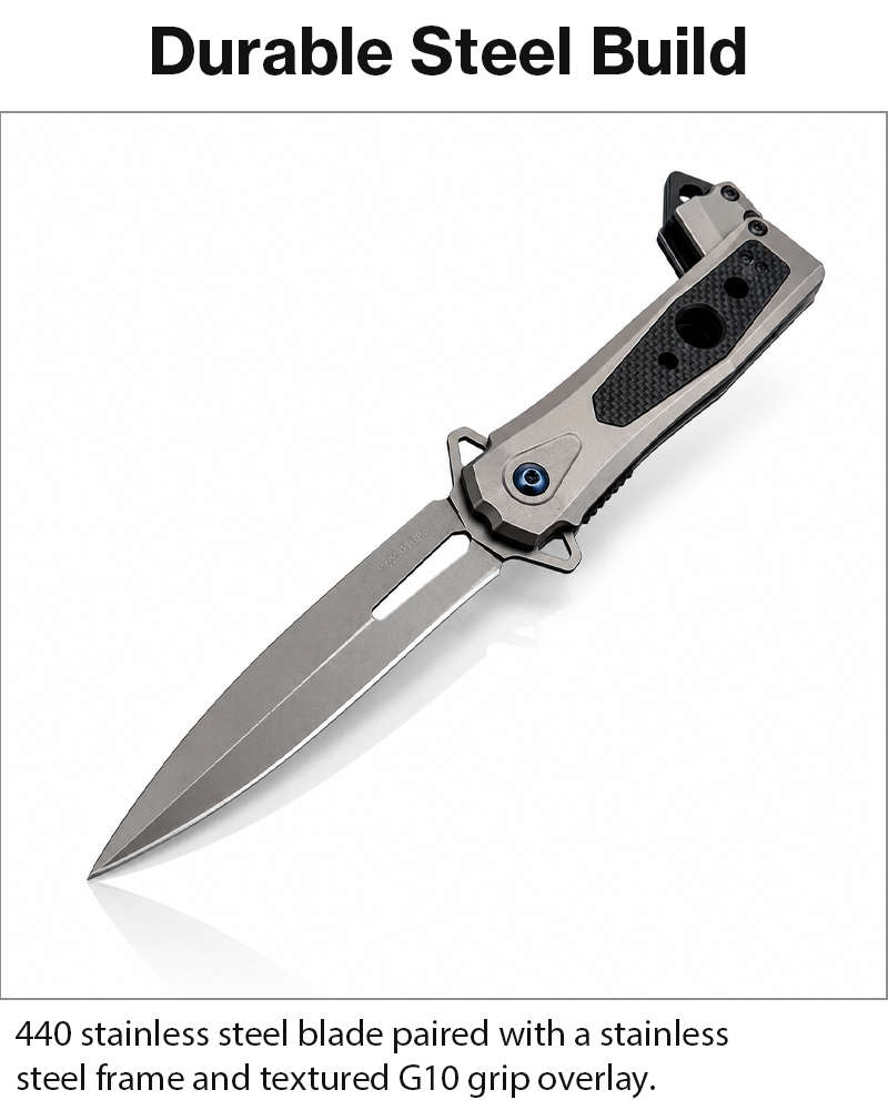 Spring Assisted Folding Pocket Knife with G10 Handle