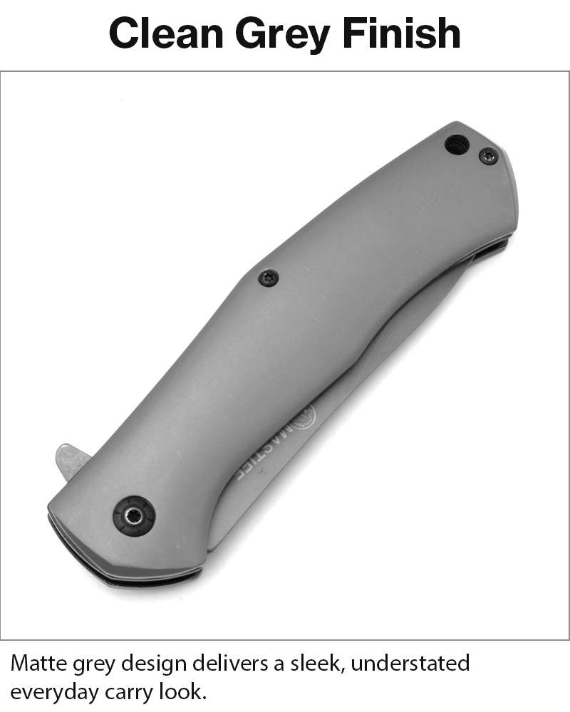 Folding Pocket Knife Aluminum Handle Manual Flip Blade EDC Utility Knife Gray