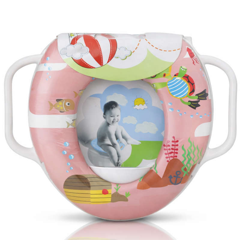 Toddler Potty Training Seat with Handles  Ocean Pink Design