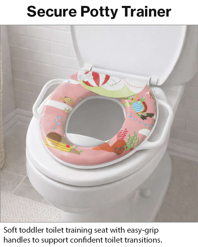 Toddler Potty Training Seat with Handles  Ocean Pink Design
