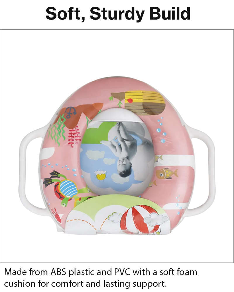 Toddler Potty Training Seat with Handles  Ocean Pink Design
