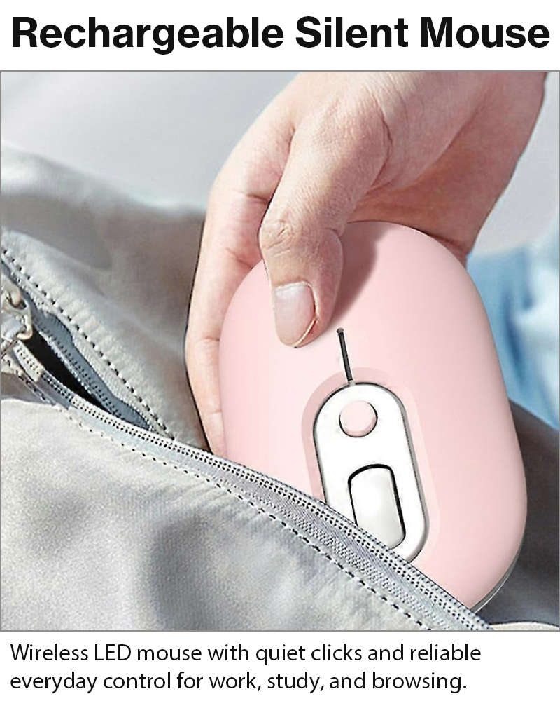 Rechargeable Wireless LED Mouse 450mAh Battery Silent Click Optical 2.4GHz USB