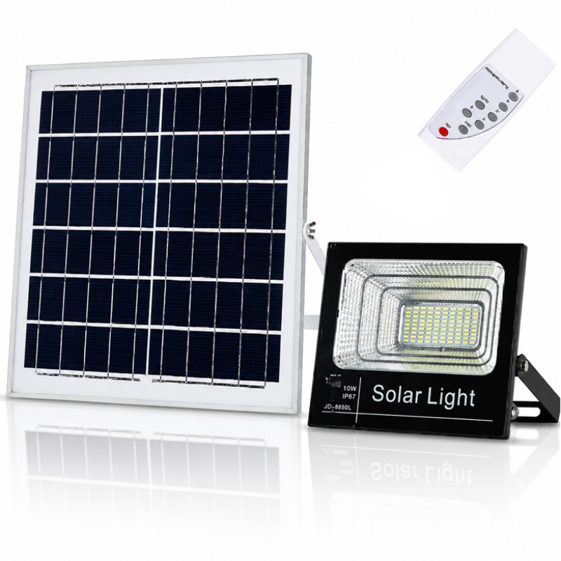 600W Solar LED Flood Light with Panel & Remote Outdoor Lamp