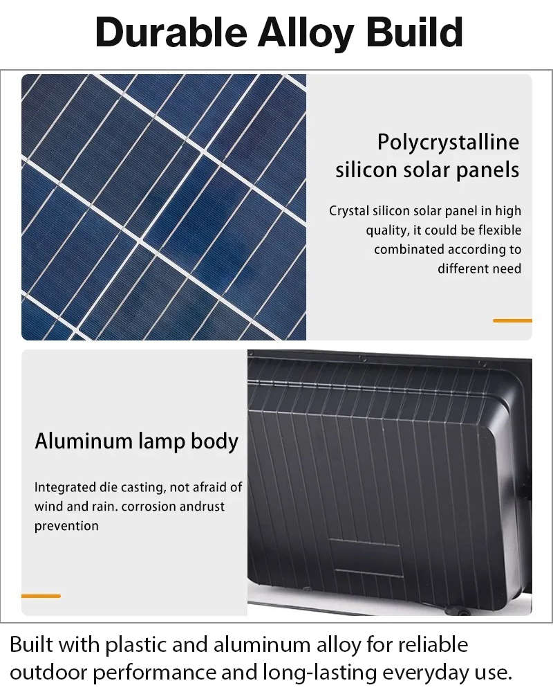 600W Solar LED Flood Light with Panel & Remote Outdoor Lamp